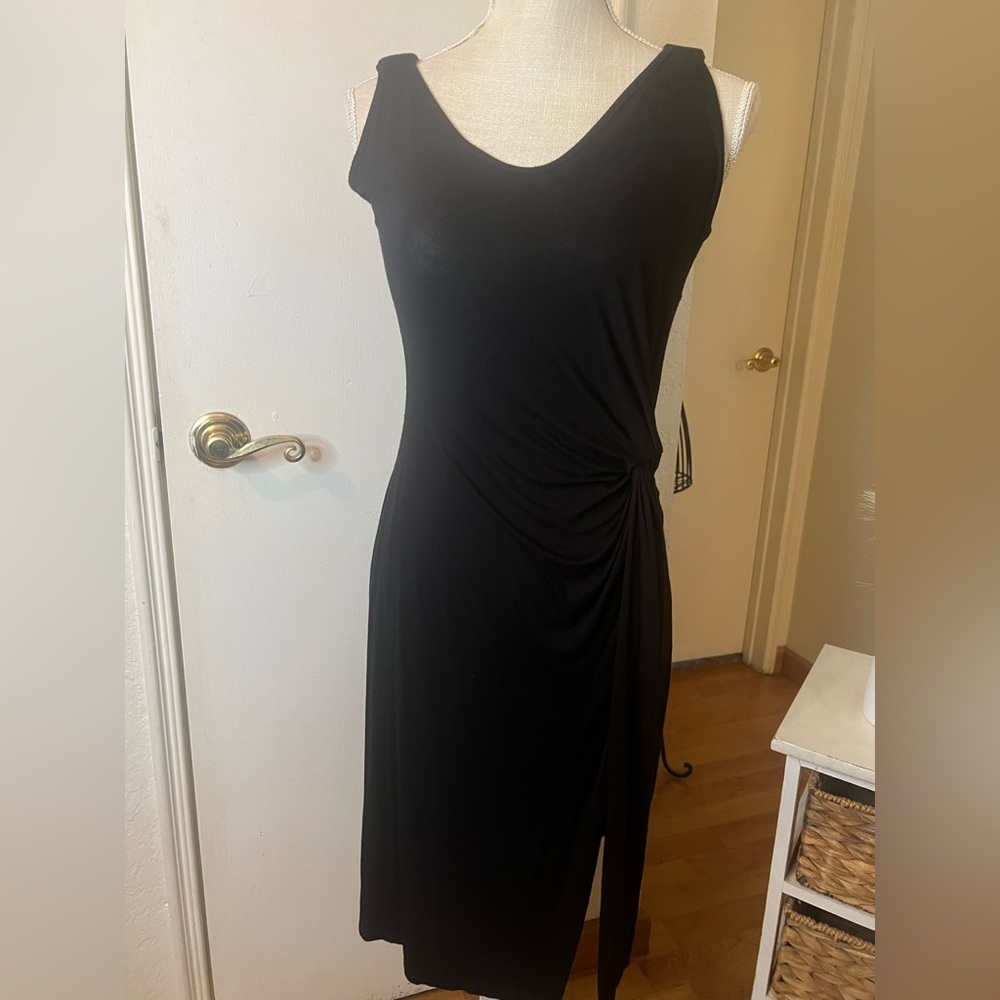Black Sleeveless Dress with high slit